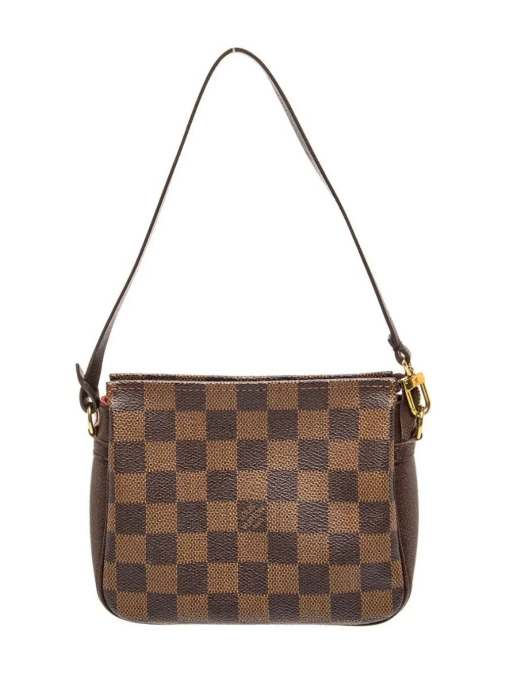 NWOT - Louis Vuitton Trousse Pochette Damier Ebene Brown Canvas Top Handle Bag